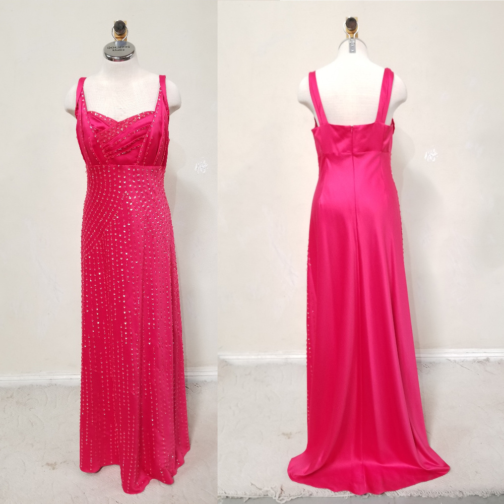 Hand Embellished Hot Pink Ball Gown by an Artisan
